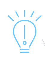 ひらめきを表す電球のイラスト