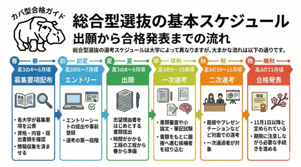 総合型選抜の基本スケジュール-総合型選抜専門塾AOI