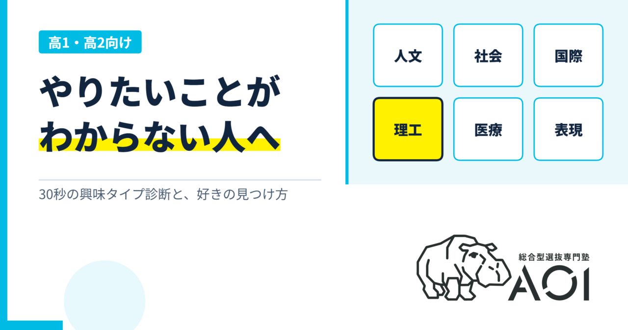やりたいことがわからない高校生へ｜興味タイプ診断と好きの見つけ方